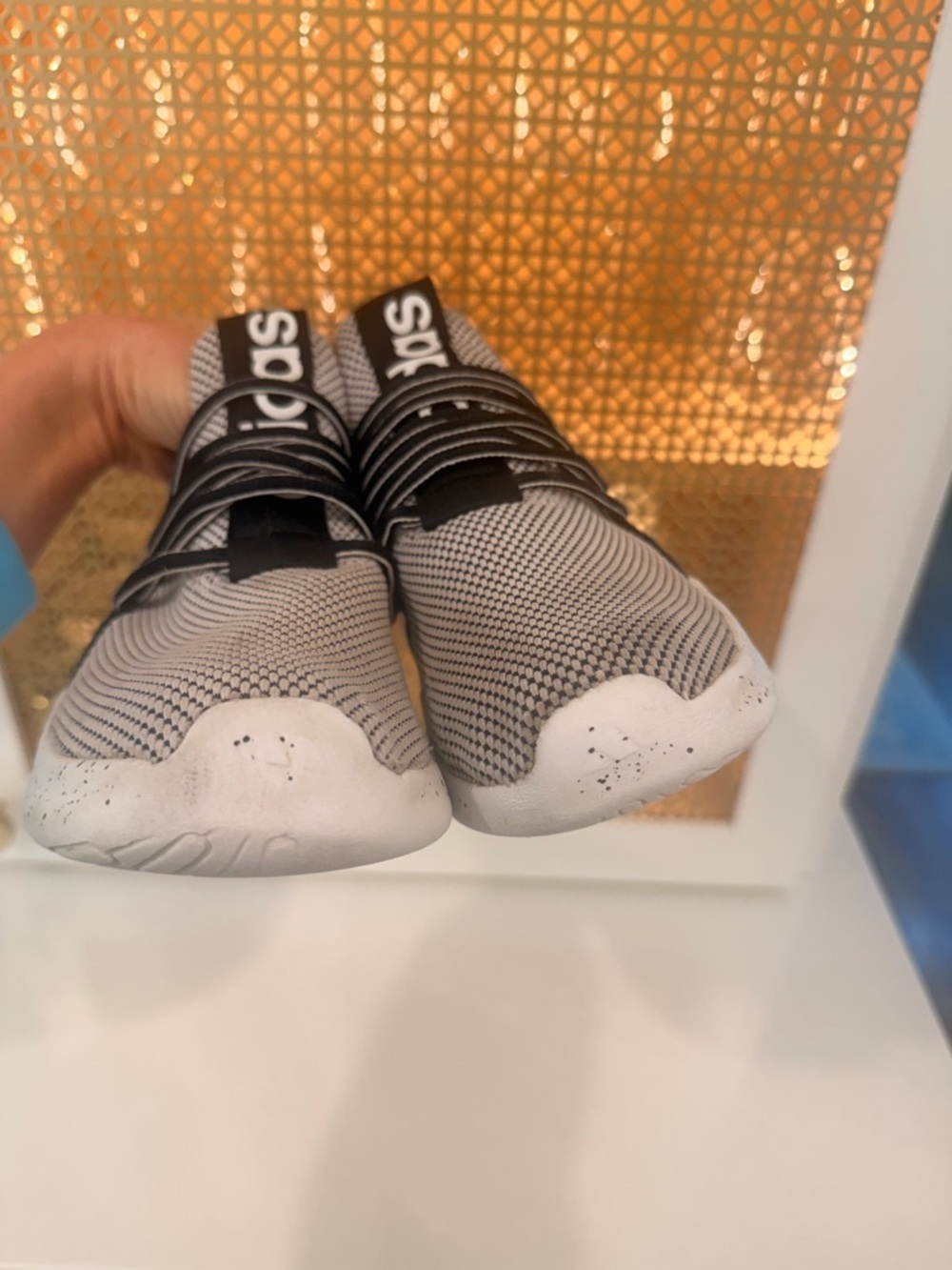 adidas Black and White Slip-On Sneakers Lite Racer! VGUC (missing insoles) - Picture 5 of 7
